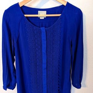 Anthropologie Maeve Purple Blue Blouse Sz 4